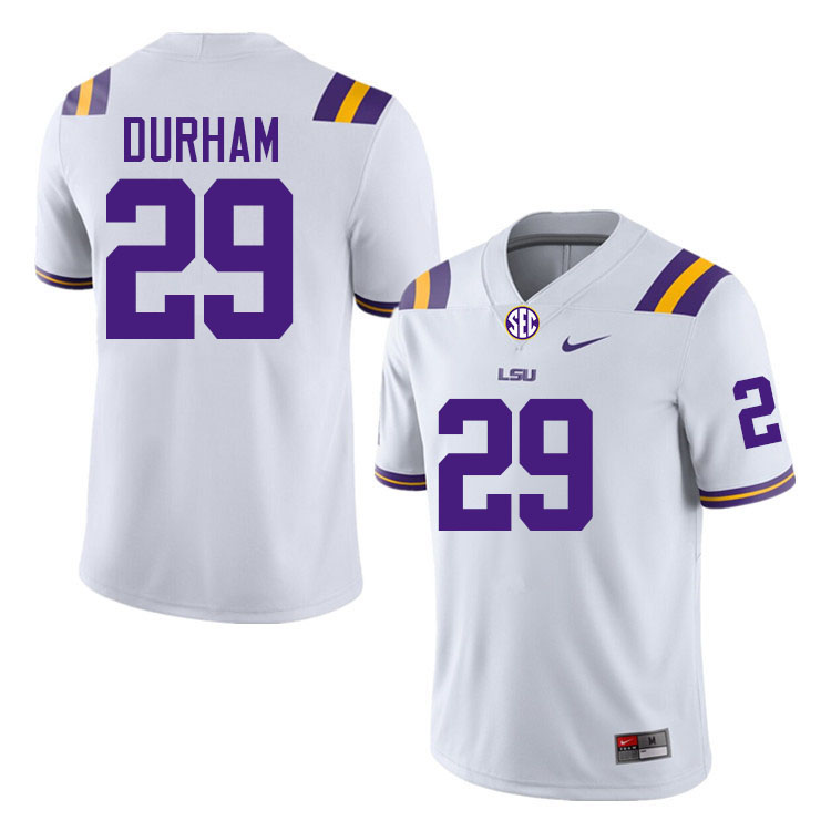 Caden Durham LSU Tigers Jersey,Louisiana State University Tigers Football Jersey-White